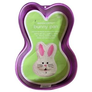 Wilton Purple Iridescents Bunny Pan Anodized Aluminum Easter Rabbit Cake Mold